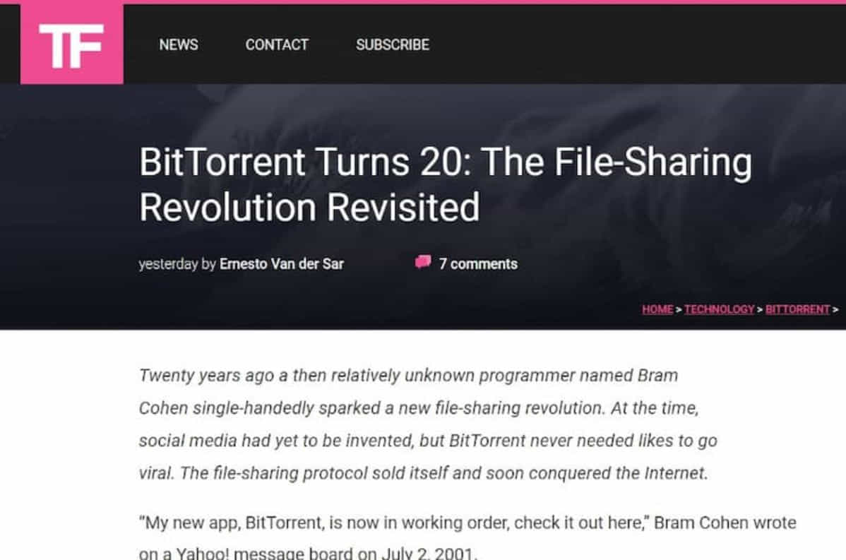 BitTorrent 20周年回顾